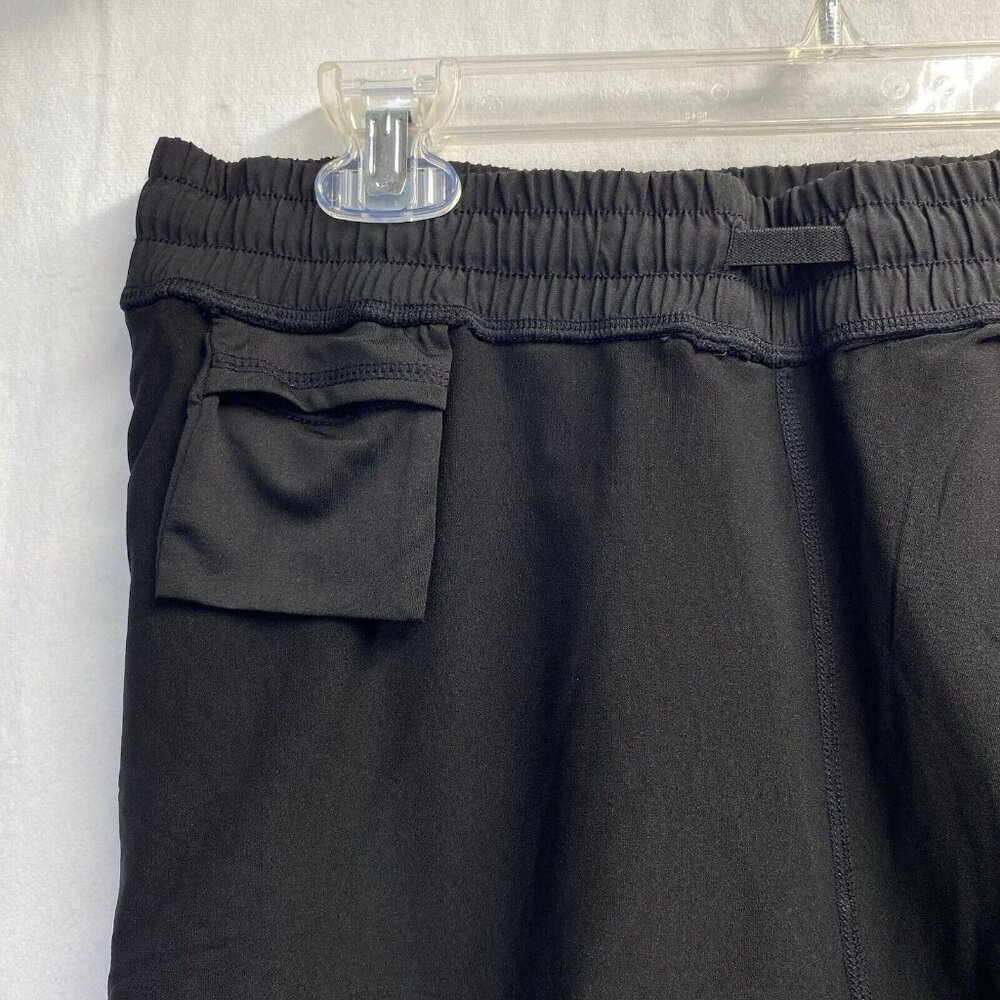 AFITNE Lined Elastic Waist Athletic Running Shorts Women Large Black Zip Pocket - Picture 14 of 14